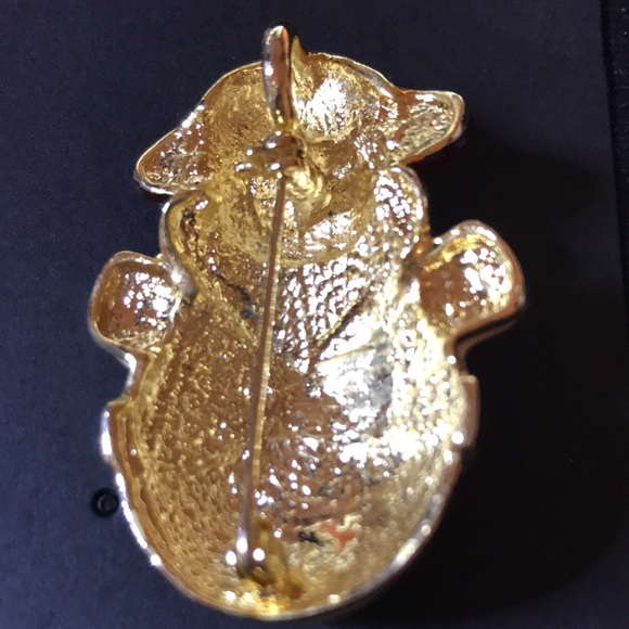 Snowman enameled pin pendant with rhinestones - Picture 4 of 6